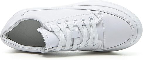 Women's Platform Lace-Up Sneakers Hidden Wedge Heel Faux Leather Casual Sports Shoes in Saudi Arabia