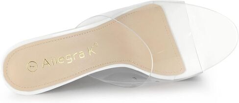 Allegra K Women's Clear Glitter Chunky Heels Slide Heel Sandals in Saudi Arabia