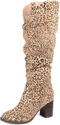 Journee Collection Womens Aneil Slouch Boot with Slouchy Vegan Suede and Inside Zip Closure in Saudi Arabia