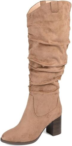 Journee Collection Women's Aneil Stacked Heel Knee High Boots in Saudi Arabia