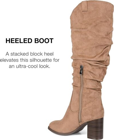 Journee Collection Women's Aneil Stacked Heel Knee High Boots in Saudi Arabia