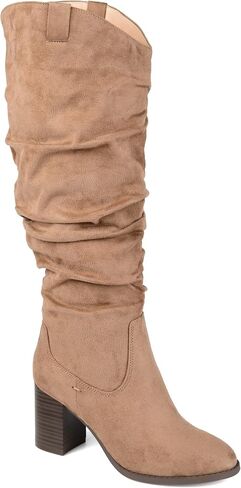 Journee Collection Women's Aneil Stacked Heel Knee High Boots in Saudi Arabia
