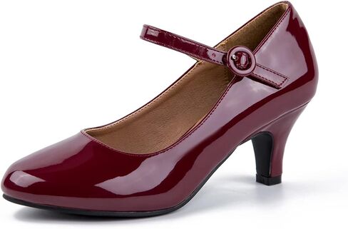 Women's Mary Jane Shoes Kitten Heel Closed Round Toe Low Heels Ankle Strap Office Work Church Wedding Pumps in Saudi Arabia