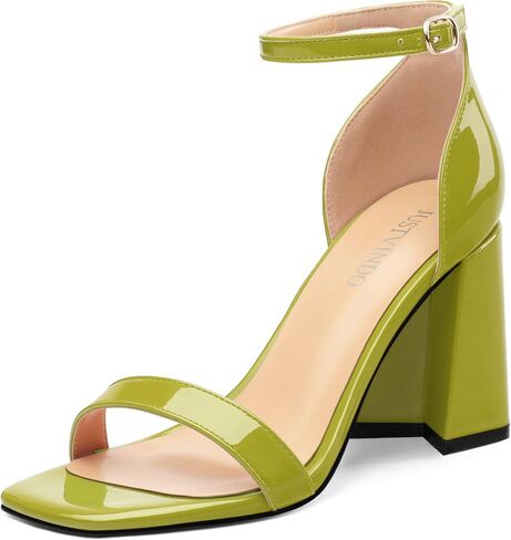 Square Open Toe Block High Heels for Women Ankle Strap Chunky Heeled Sandals Women's Summer Dress Sandal Shoes 3 Inch in Saudi Arabia