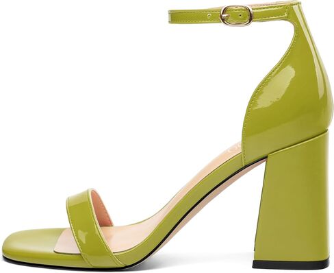 Square Open Toe Block High Heels for Women Ankle Strap Chunky Heeled Sandals Women's Summer Dress Sandal Shoes 3 Inch in Saudi Arabia