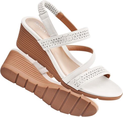 Wedge Sandals for Women Open Toe Elastic Ankle Strap Low Wedge Summer Platform Shoes Sandal in Saudi Arabia