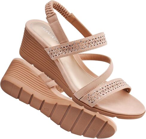 Wedge Sandals for Women Open Toe Elastic Ankle Strap Low Wedge Summer Platform Shoes Sandal in Saudi Arabia