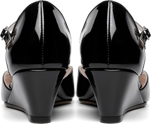 Zamikoo Women's Low Heel Wedges Pumps Shoes Open Toe Mary Jane Ankle Strap Wedge Sandals 2 Inch for Dress Office Event Wedding Dressy in Saudi Arabia