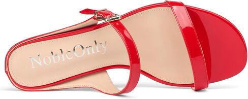 NobleOnly Two Strap Heeled Sandals for Women Kitten Heels Buckle Dress Office Prom Open Toe Slip-on Sandals 1.4 Inches Heels in Saudi Arabia