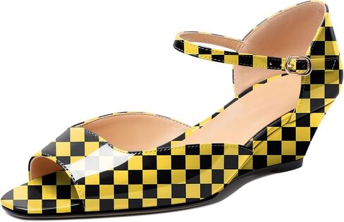Zamikoo Women's Low Heel Wedges Pumps Shoes Open Toe Mary Jane Ankle Strap Wedge Sandals 2 Inch for Dress Office Event Wedding Dressy in Saudi Arabia