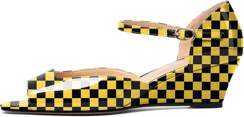 Zamikoo Women's Low Heel Wedges Pumps Shoes Open Toe Mary Jane Ankle Strap Wedge Sandals 2 Inch for Dress Office Event Wedding Dressy in Saudi Arabia