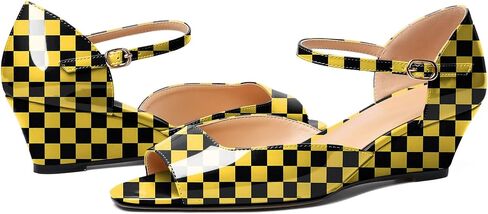 Zamikoo Women's Low Heel Wedges Pumps Shoes Open Toe Mary Jane Ankle Strap Wedge Sandals 2 Inch for Dress Office Event Wedding Dressy in Saudi Arabia