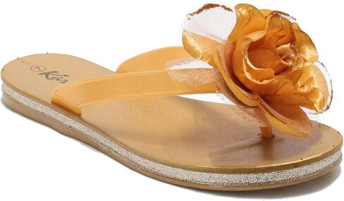 KARA Womens Flower Fashion Soft Comfort Flip Flops Flat Sandals in Saudi Arabia