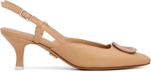 AMBER - Sand - 8 - Mid heel - Sling back - Made in Italy - Comfort in Saudi Arabia