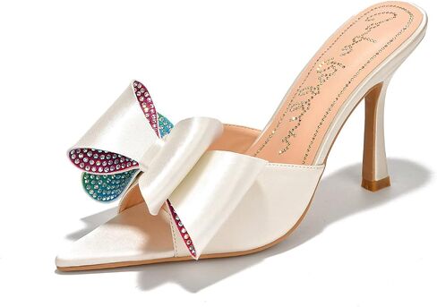 Cape Robbin Bellani Stiletto Slip-on Pointy High Heels with Rhinestone Bow in Saudi Arabia