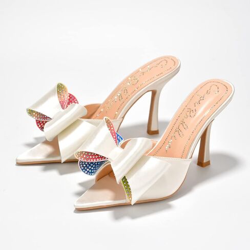 Cape Robbin Bellani Stiletto Slip-on Pointy High Heels with Rhinestone Bow in Saudi Arabia