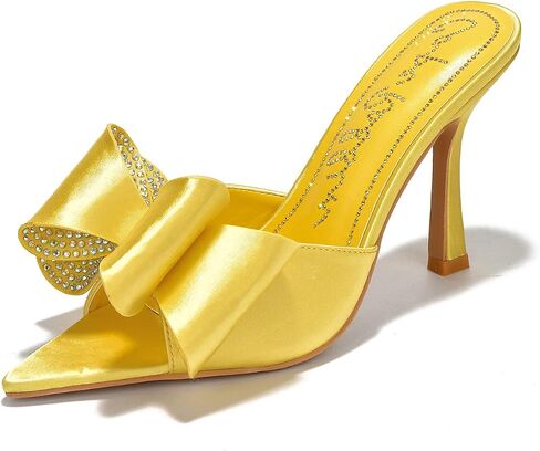 Cape Robbin Bellani Stiletto Slip-on Pointy High Heels with Rhinestone Bow in Saudi Arabia