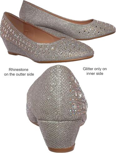 Forever Womens Low Wedge Heel Closed Toe Wedding Party Dress Sandals Shoes (9 M US, Silver) in Kuwait