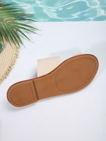 OYOANGLE Women's Flat Slide Sandals Colorblock Open Toe Slip on Strappy Flip Flops Summer Beach Thong Sandals in Saudi Arabia