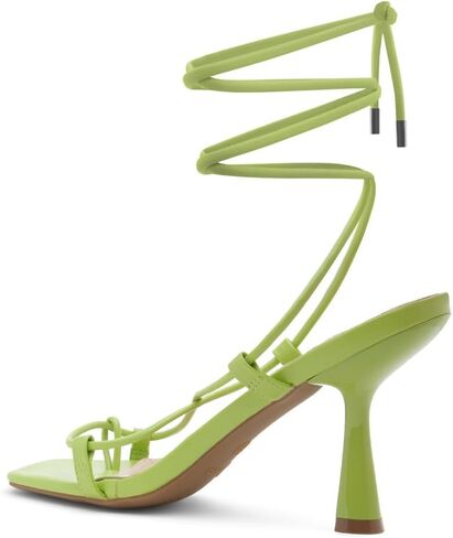 Shoe Land SL-Nadine Womens Lace up Heels Square Open Toe Strappy Heels Tie up Stiletto Heeled Sandals Ankle Wrap High Heels Black Gold White Heels for Prom Party in Saudi Arabia