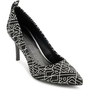Karl Lagerfeld Paris Women's Royale Dress Pump, Black/White, 5