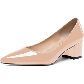 حذاء نسائي من WAYDERNS بكعب منخفض بيج 2 بوصة مكتنز وحاصل على براءة اختراع سهل الارتداء بمقدمة مدببة مقاس 8 - Tacones de Mujer Altos in Kuwait