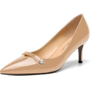 ROSERWISH Womens Sexy Patent Pointed Toe Slip On Evening Wedding Stiletto Mid Heel Pumps Dress Shoes 2.5 Inch