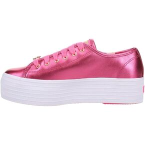 Keds Womens X Barbie Triple Up Metallic Leather Platform Sneakers Shoes Casual - Pink
