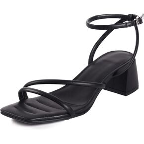Low Block Heels Sandals for Women 2024 Square Toe Heels Ankle Strap Summer Heels for Women