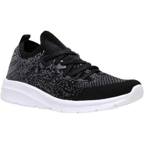CUSHIONAIRE Women's Dane Stretch knit lace up sneaker +Memory Foam & LiteSole Technology