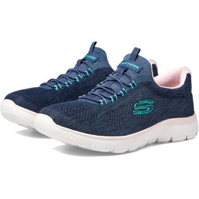Skechers Women's Summits Fun Flare Sneaker, Navy/Multi=NVMT, 5.5 Wide