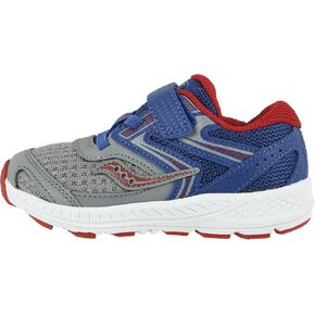 Saucony Kids Baby Boy's S-Cohesion 13 Jr (طفل صغير) أزرق/رمادي/أحمر جلد/شبكي in Saudi Arabia