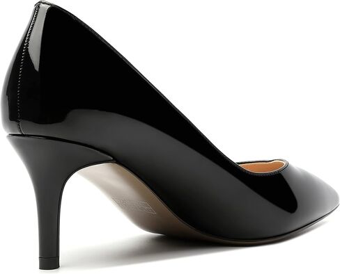 Womens Office Casual Pointed Toe Patent Solid Slip On Stiletto Mid Heel Pumps Shoes 2.5 Inch in Saudi Arabia
