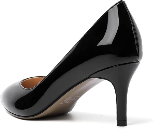 Womens Office Casual Pointed Toe Patent Solid Slip On Stiletto Mid Heel Pumps Shoes 2.5 Inch in Saudi Arabia