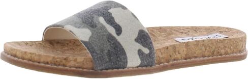 صندل نسائي مسطح من Steve Madden Diya Cork سهل الارتداء باللون الأخضر 5 متوسط ​​(B، M) in Saudi Arabia