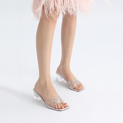 كعب فضي من Athlefit كعب منخفض مكتنز بعرض عريض للنساء 2 بوصة سهل الارتداء عند أصابع القدم المفتوحة صنادل بكعب صيفي أنيق Sandalias فستان زفاف بكعب عالٍ in Kuwait