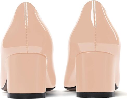 حذاء نسائي من WAYDERNS بكعب منخفض بيج 2 بوصة مكتنز وحاصل على براءة اختراع سهل الارتداء بمقدمة مدببة مقاس 8 - Tacones de Mujer Altos in Kuwait