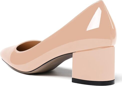 حذاء نسائي من WAYDERNS بكعب منخفض بيج 2 بوصة مكتنز وحاصل على براءة اختراع سهل الارتداء بمقدمة مدببة مقاس 8 - Tacones de Mujer Altos in Kuwait