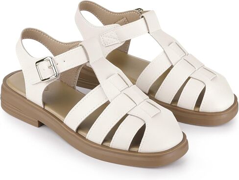 Perphy Gladiator Strappy Sandals Fisherman Round Toe Flat Sandal for Women in Saudi Arabia
