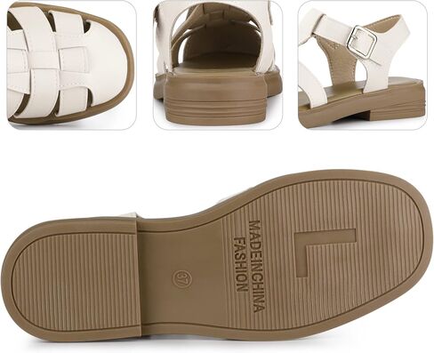 Perphy Gladiator Strappy Sandals Fisherman Round Toe Flat Sandal for Women in Saudi Arabia