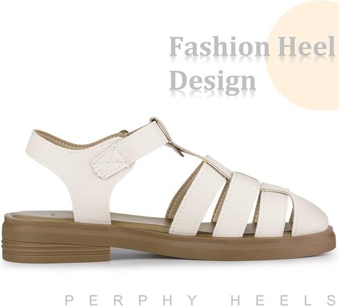 Perphy Gladiator Strappy Sandals Fisherman Round Toe Flat Sandal for Women in Saudi Arabia
