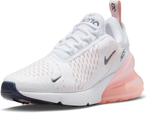 Air Max 270 Womens Lifestyle Shoes (White/Pink), 6.5 in Saudi Arabia