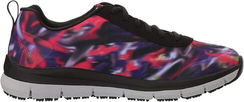 Skechers - Womens Comfort Flex Sr- Hc Pro Sr Shoe, Size: 12 M US, Color: Black/Multi in Saudi Arabia