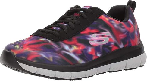 Skechers - Womens Comfort Flex Sr- Hc Pro Sr Shoe, Size: 12 M US, Color: Black/Multi in Saudi Arabia