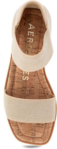 What's What Women's BENTE Flat Sandal, Soft Gold Elastic, 10.5 in Saudi Arabia