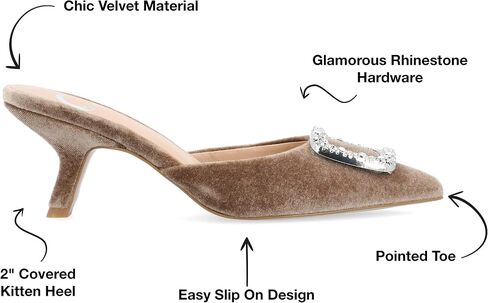 Journee Collection Womens Rishie Slip On Kitten Heel Mule Pump in Saudi Arabia