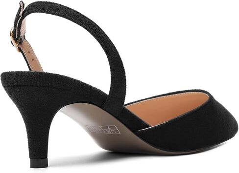ROSERWISH Womens Dating Backstrap Suede Pointed Toe Dress Buckle stylish Kitten Low Heel Pumps Shoes 2 Inch in Saudi Arabia