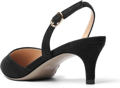 ROSERWISH Womens Dating Backstrap Suede Pointed Toe Dress Buckle stylish Kitten Low Heel Pumps Shoes 2 Inch in Saudi Arabia