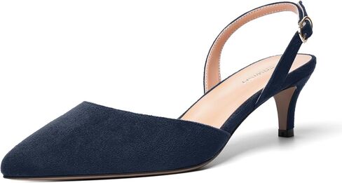 ROSERWISH Womens Dating Backstrap Suede Pointed Toe Dress Buckle stylish Kitten Low Heel Pumps Shoes 2 Inch in Saudi Arabia