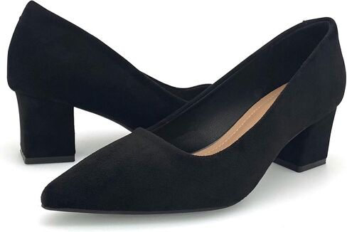 Womens Pointed Toe Pumps Shoes Block Heel Low Chunky Heels, Slip On Closed Toe Heeled Dressy Shoes for Work Dress Office Wedding Party in Saudi Arabia